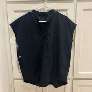 FIGS Women's Black Rafaela Freex Oversized Scrub Top